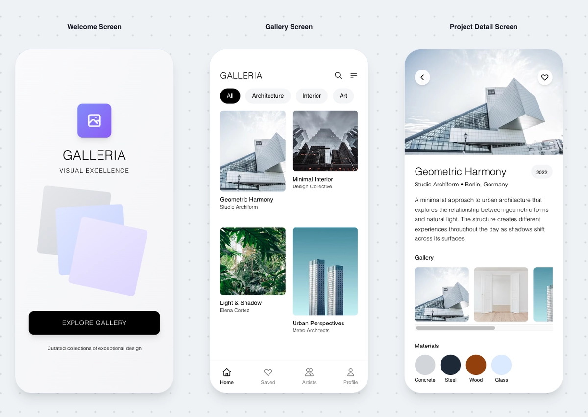 Object Gallery App Design